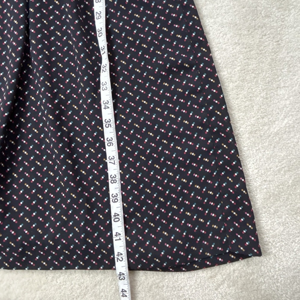 Vintage Virgo II Floral Retro Midi Dress Black Polka Dot Women's 8 Union Made - Picture 10 of 10